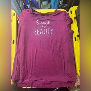 Women's Burgundy Top with Inspirational Print